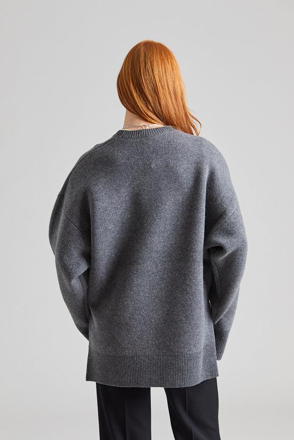 Toteme Double-knit Pullover Grey Melange-1