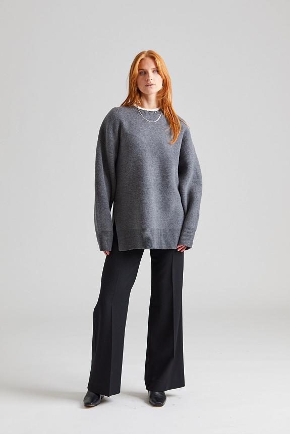Toteme Double-knit Pullover Grey Melange-4