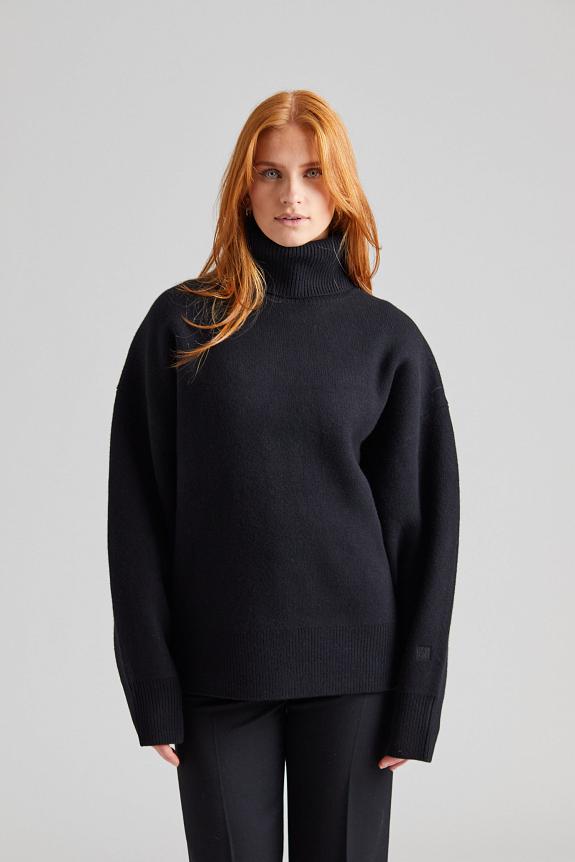 Toteme Double-knit Turtleneck Black