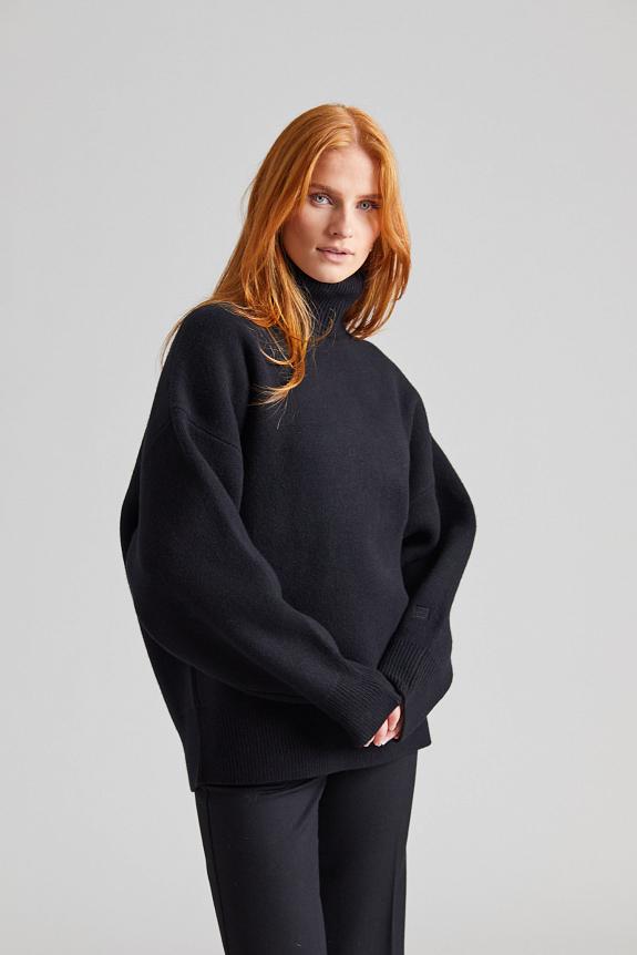Toteme Double-knit Turtleneck Black-1
