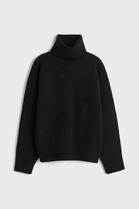 Toteme Double-knit Turtleneck Black-6