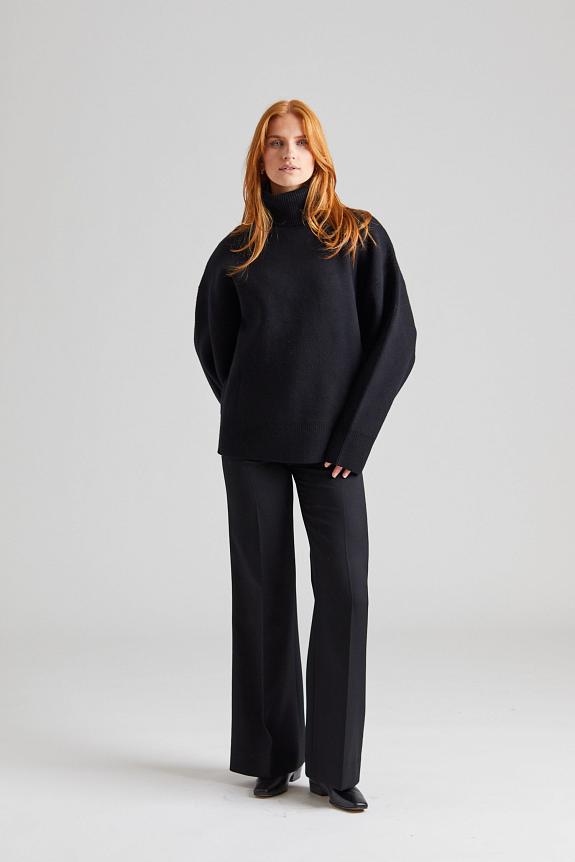 Toteme Double-knit Turtleneck Black-2