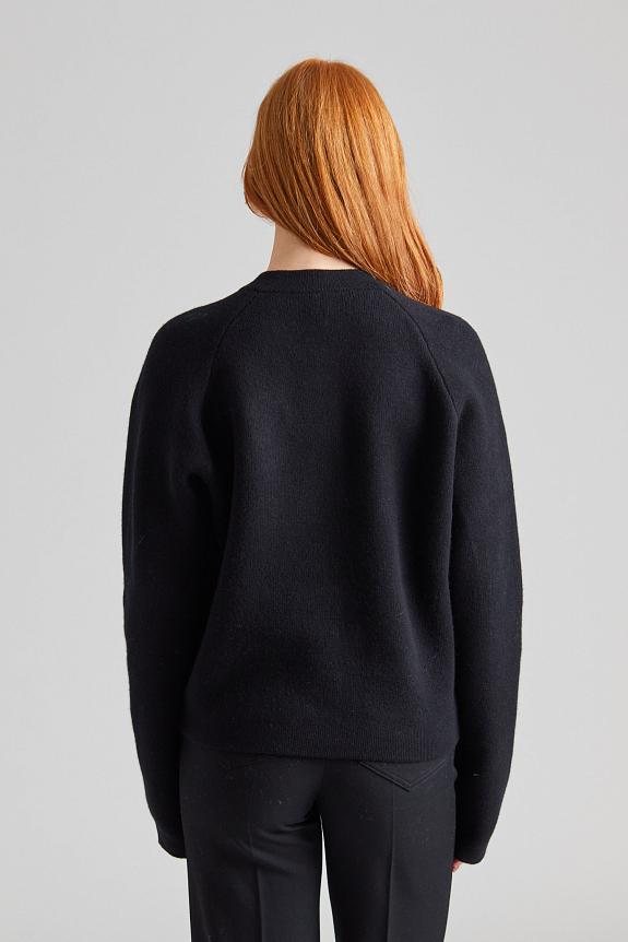 Toteme Hammered Button Cardigan Black-2