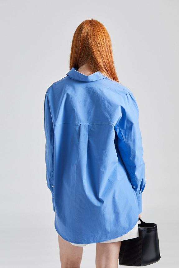 Toteme Kimono-Sleeve Poplin Shirt Cornflower