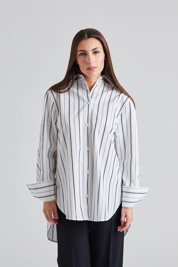 Toteme Kimono-sleeve Striped Shirt White/Black 
