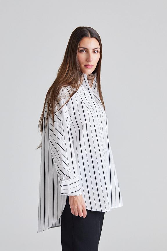 Toteme Kimono-sleeve Striped Shirt White/Black 