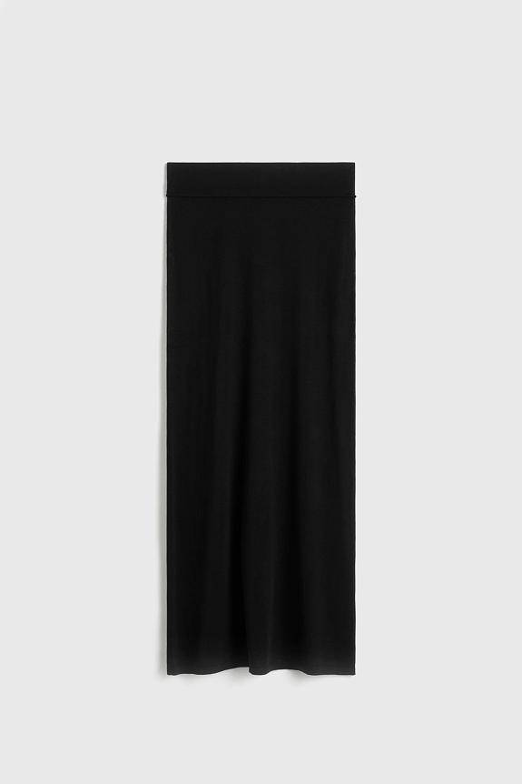 Toteme Long Knit Skirt Black-3