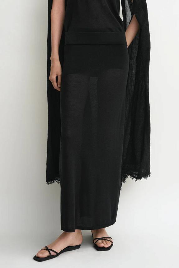 Toteme Long Knit Skirt Black-4