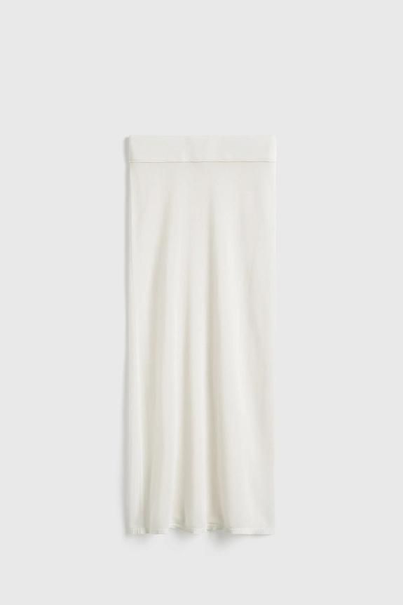 Toteme Long Knit Skirt White-3