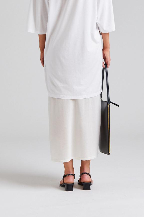 Toteme Long Knit Skirt White-2