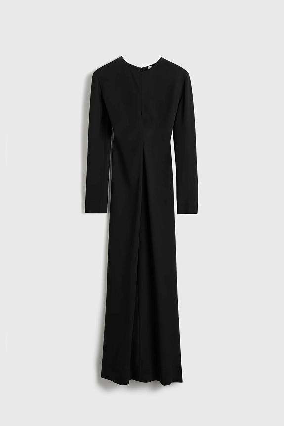 Toteme Long-Sleeve Slouch Waist Dress Black