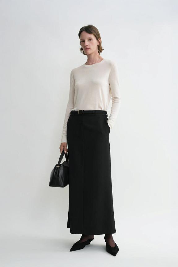 Toteme Low-Waist Straight Skirt Black 