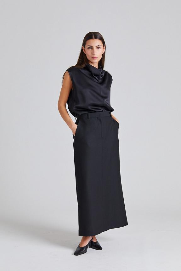 Toteme Low-Waist Straight Skirt Black 