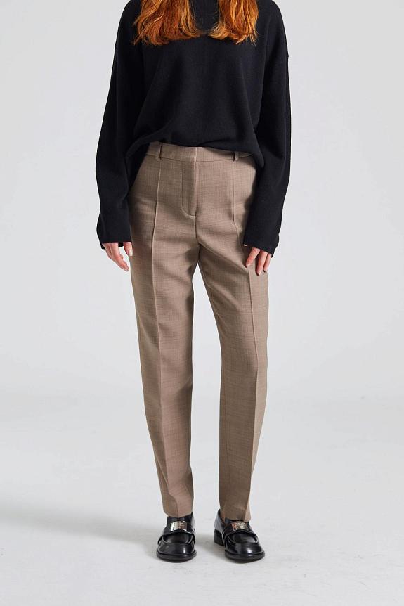 Toteme Double-Breasted Low-Waist Tailored Suit Oat Melange-4