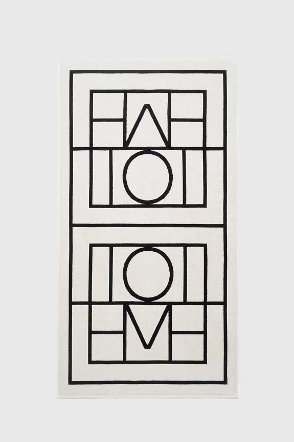 Toteme Monogram Jacquard Beach Towel Tofu Black-1