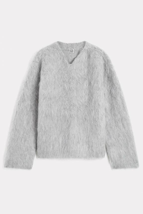 Toteme Petite Alpaca-blend Knit Light Grey Melange