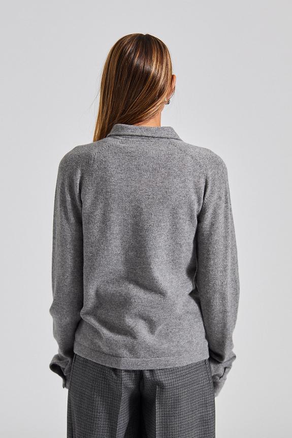 Toteme Raglan-Sleeve Cashmere Shirt Grey Melange-2