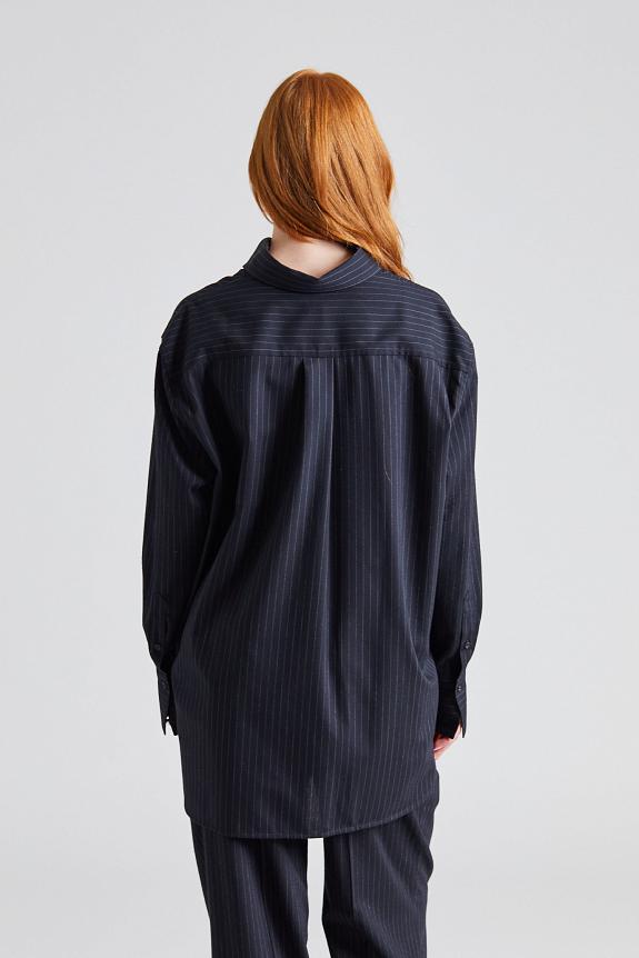 Toteme Relaxed Pinstriped Shirt Navy