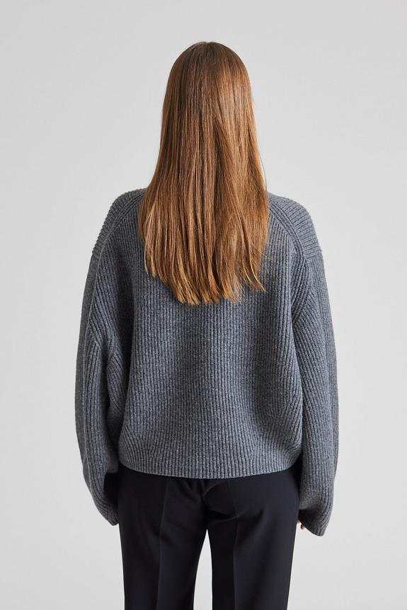 Toteme Ribbed Turtleneck Grey Melange 