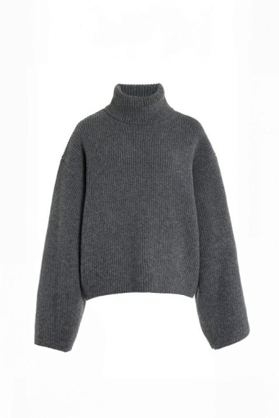 Toteme Ribbed Turtleneck Grey Melange 