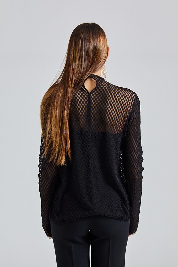Toteme Sheer Lace Top Black
