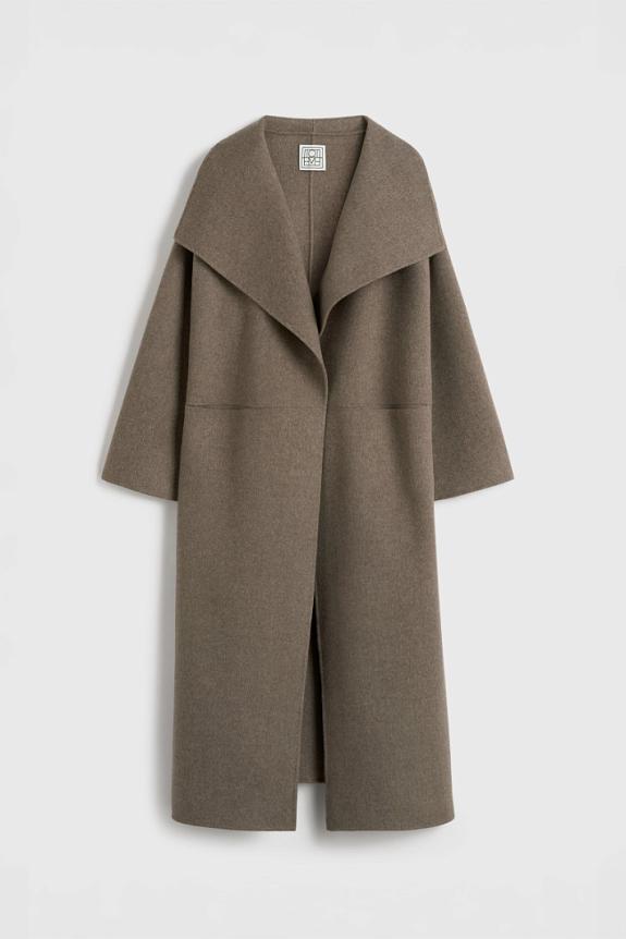 Toteme Signature Wool Cashmere Coat Oak Melange 