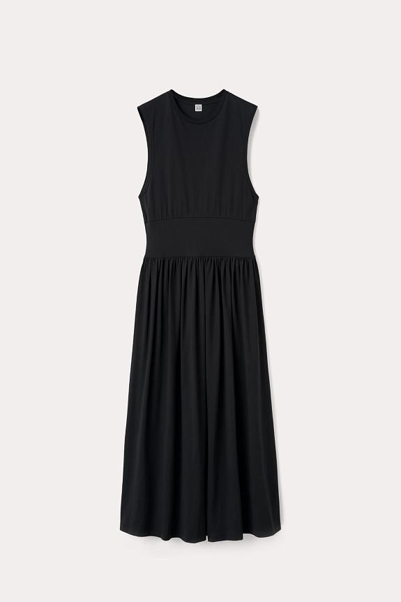 Toteme Sleeveless Cotton Tee Dress Black-3