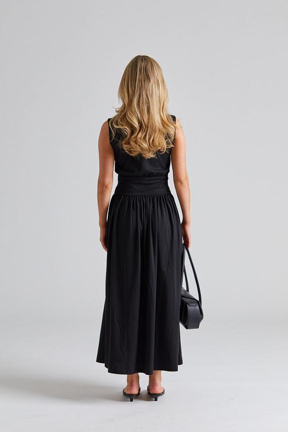 Toteme Sleeveless Cotton Tee Dress Black-1
