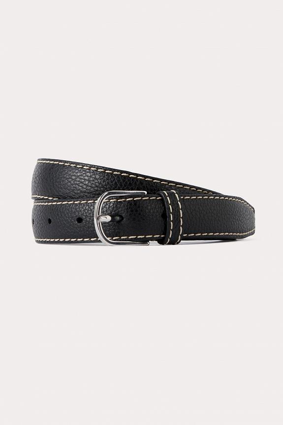Toteme Slim Trouser Leather Belt Black Grain