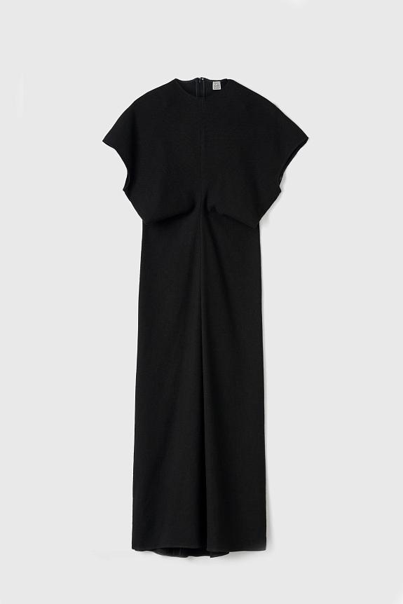 Toteme Slouch Waist Dress Linen Blend Black-5