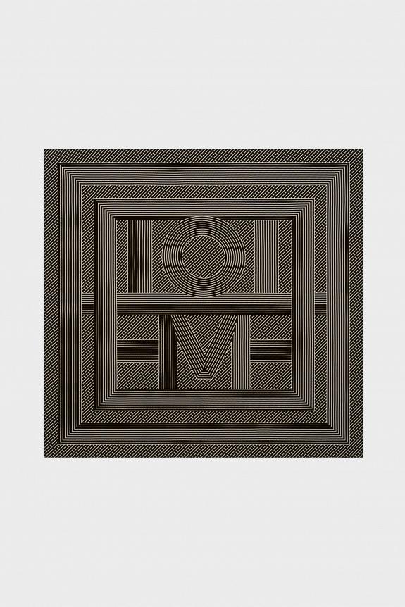 Toteme Striped Monogram Silk Scarf Black 