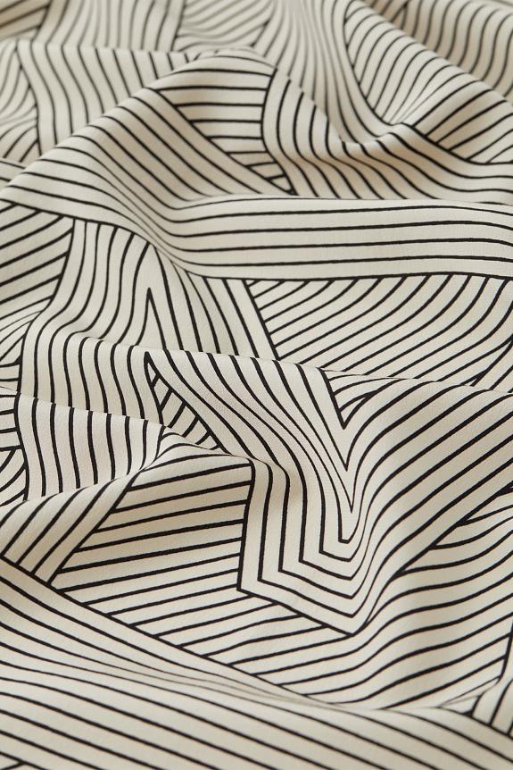Toteme Striped Monogram Silk Scarf Creme 