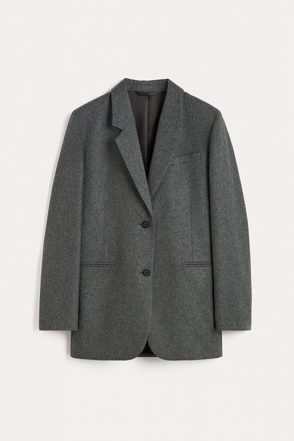 Toteme Tailored Suit Jacket Grey Melange-5