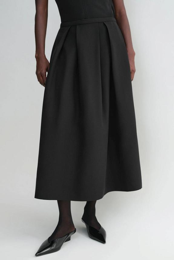 Toteme Wool Silk Twinflower Skirt Black-1