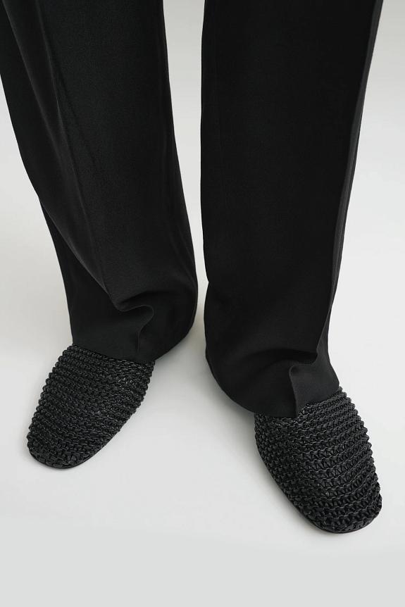 Toteme Woven Leather Ballerinas Black-4