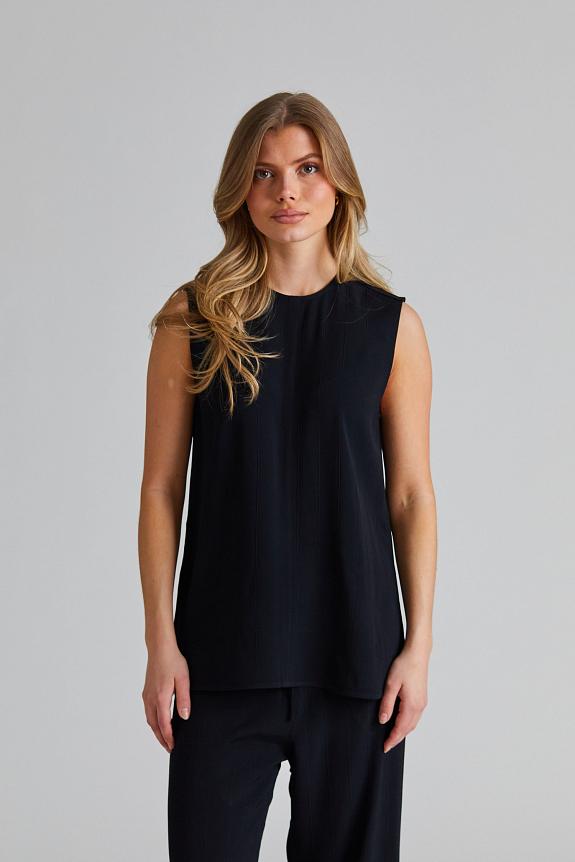 Toteme Woven Stripe Top Black 