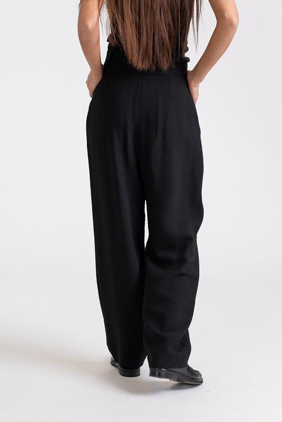 Toteme Deep Pleat Crepe Trousers Black-2
