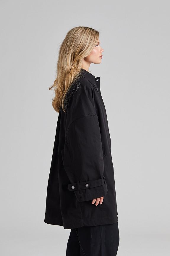 Toteme Oversized Trench Jacket Black-2