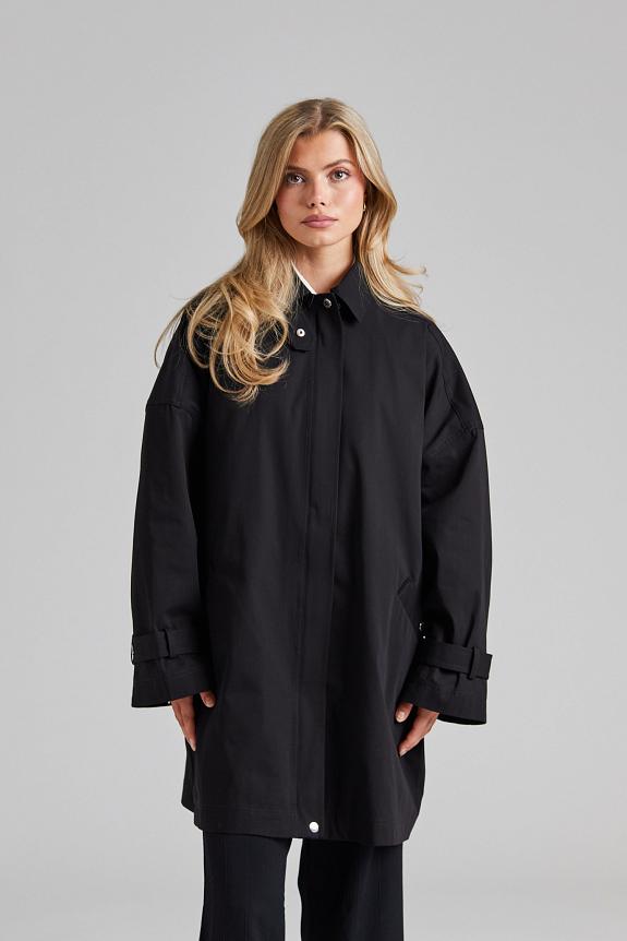 Toteme Oversized Trench Jacket Black-6