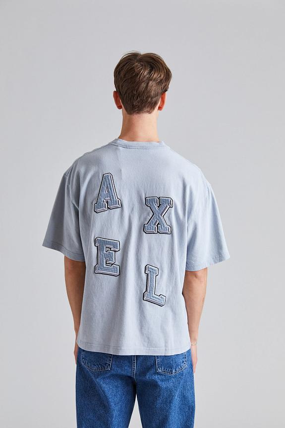 AXEL ARIGATO Typo Summer T-Shirt Steel Blue-1