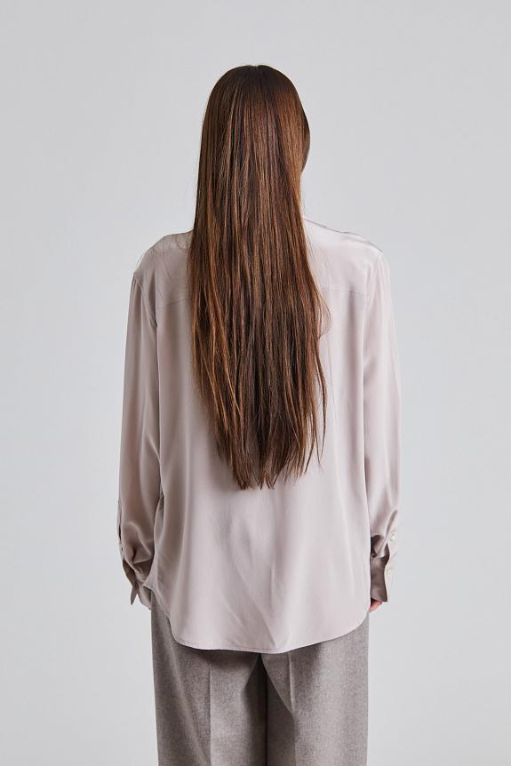 Victoria Beckham Asymmetric Ruffle Blouse Heather 