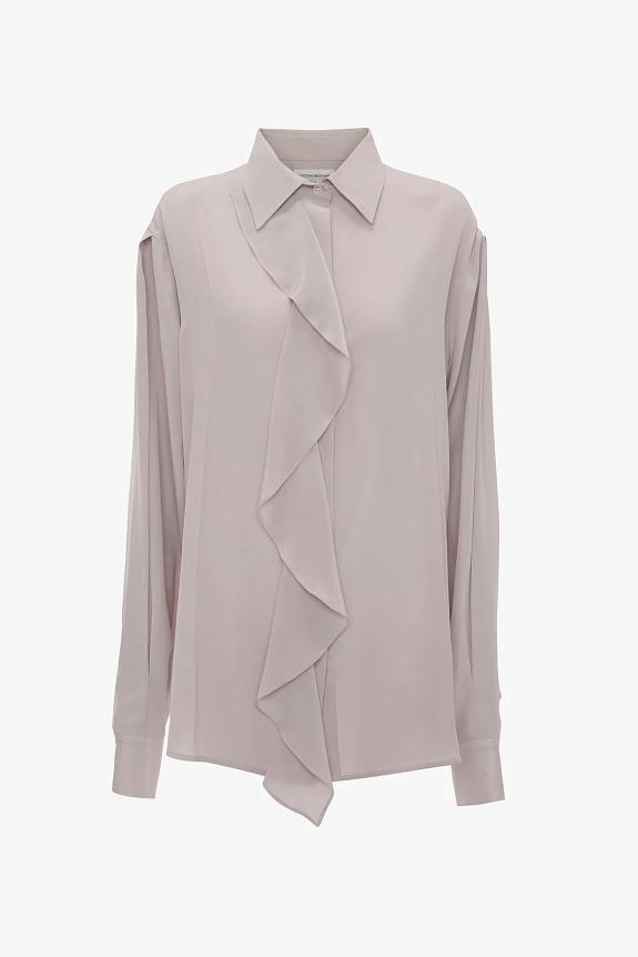 Victoria Beckham Asymmetric Ruffle Blouse Heather 