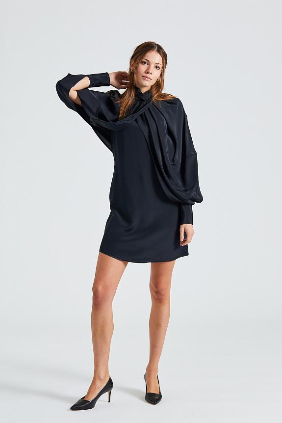 Victoria Beckham Cape Sleeve Dress Black-2