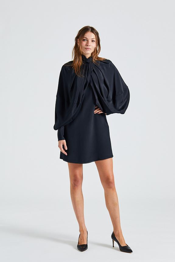 Victoria Beckham Cape Sleeve Dress Black
