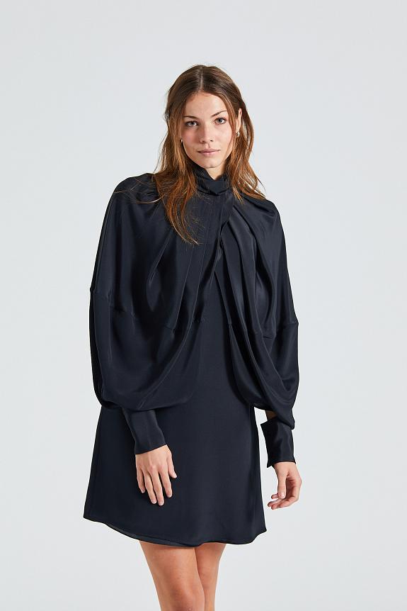 Victoria Beckham Cape Sleeve Dress Black-1