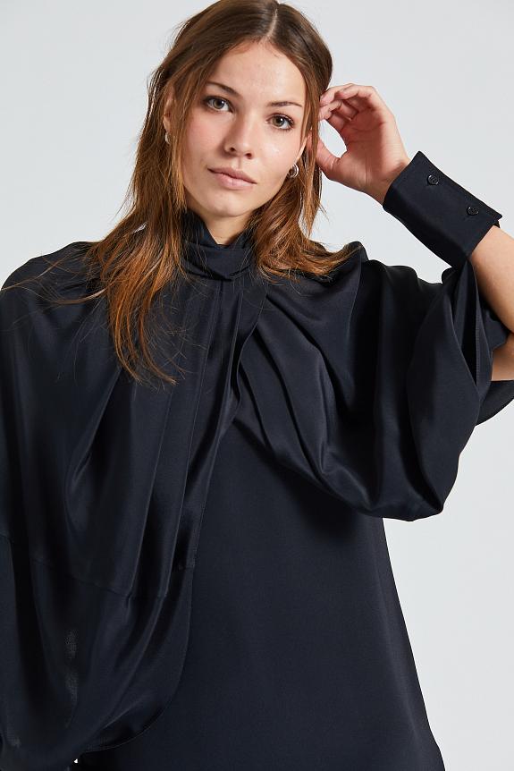 Victoria Beckham Cape Sleeve Dress Black-3
