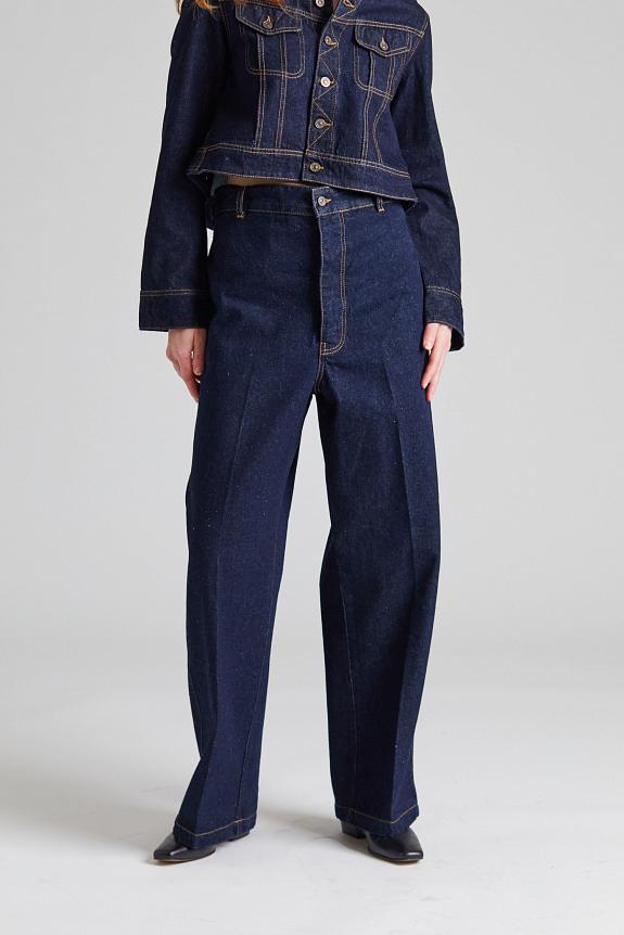 Victoria Beckham Cargo Jean Dark Indigo Rinse 