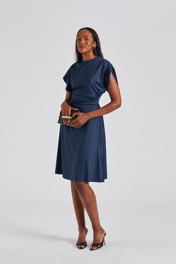 Victoria Beckham Crew Neck Dress Midnight