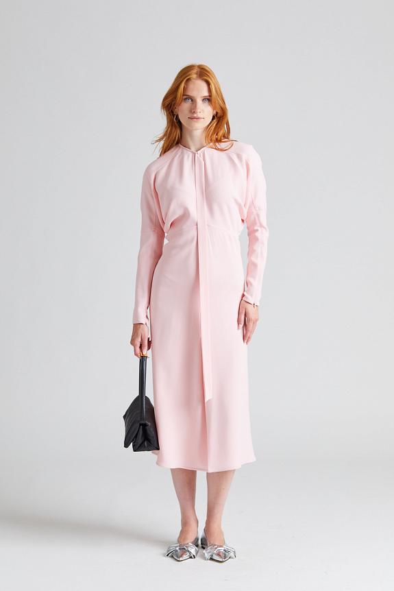 Victoria Beckham Keyhole Dolman Midi Dress Candyfloss 