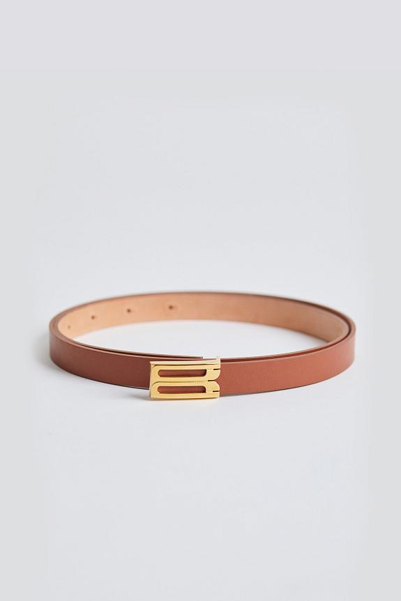 Victoria Beckham Micro Frame Belt Tan Smooth Leather